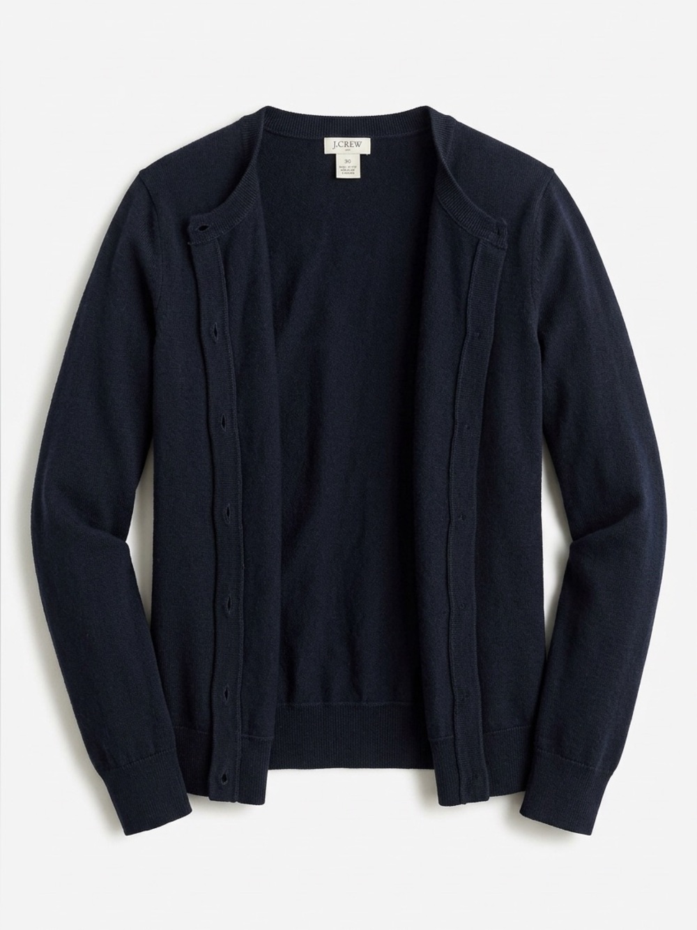J. Crew Black Knit Top with Cream Label